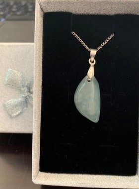 天然吊坠项链坠水滴形石饰品锁骨链挂件瑕疵有裂介意慎拍
