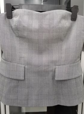 4码千鸟格抹胸造型胸夹品牌断码服装不退换介意慎拍全新带吊牌