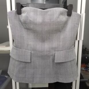 4码千鸟格抹胸造型胸夹品牌断码服装不退换介意慎拍全新带吊牌