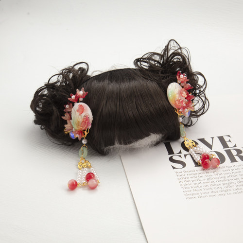 新年可爱宝宝儿童护囟门发带假发刘海COS发饰婴儿小啾啾ins造型