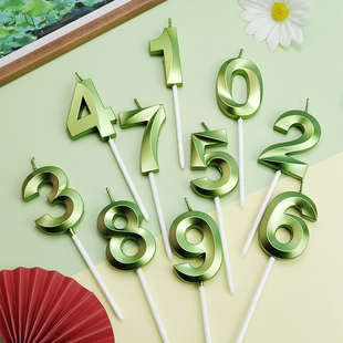 9年龄庆生派对装 绿色歌剧院数字蜡烛0 饰用品蛋糕蜡烛生日蜡烛