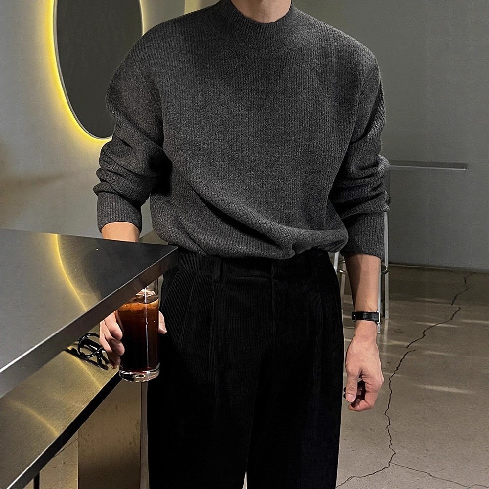 半高领套头毛衣男士秋冬季新款保暖打底衫韩系潮流简约休闲针织衫,男装,针织衫/毛衣,淘宝优惠券,粉丝福利购,淘宝优惠卷