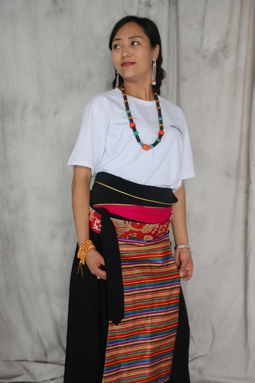 安多姑娘推荐西藏藏族民族风藏式花边女士邦典氆氇手工双面小围裙