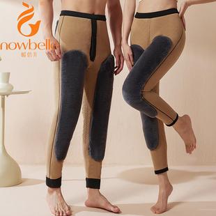 加绒加厚高护腰德绒打底棉裤 暖倍儿獭兔毛护膝羊毛保暖裤 男女冬季