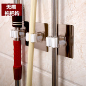 双庆强力吸盘无痕挂钩拖把架浴室免打孔扫把架卫生间拖把扫把挂夹