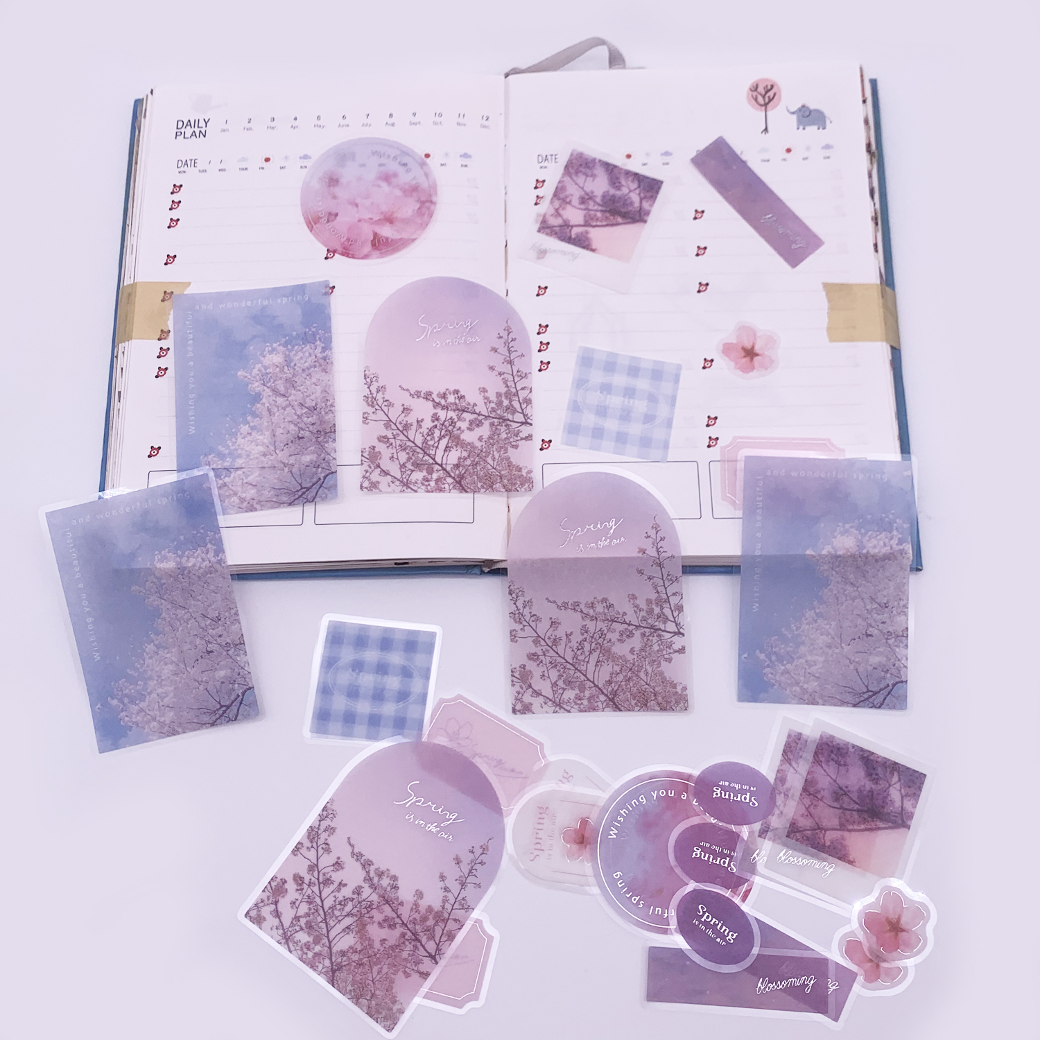 40枚日式和风樱花创意贴纸包装颗粒包装饰手帐周边ins风景景色