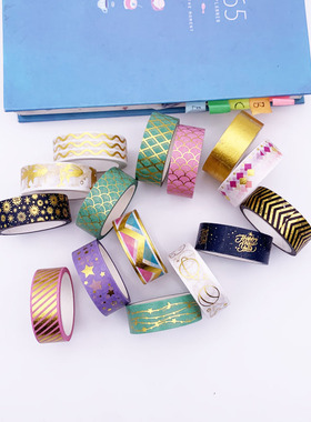 和纸胶带烫金好用盐系基础 简色学生文具用品DIY手撕手账装饰素材