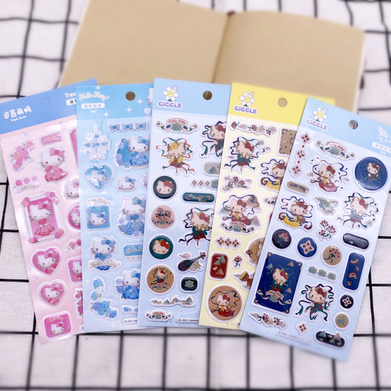 凯蒂猫美乐蒂小丸子滴胶贴纸