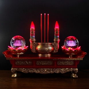 观世音莲花灯供灯长明灯插电香炉电蜡烛台财神台灯佛前观音菩萨灯