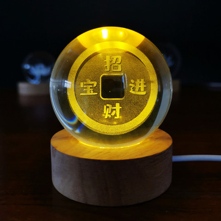 LED财神灯招财灯供奉灯财神爷专用灯插电USB家用水晶球长明灯供灯