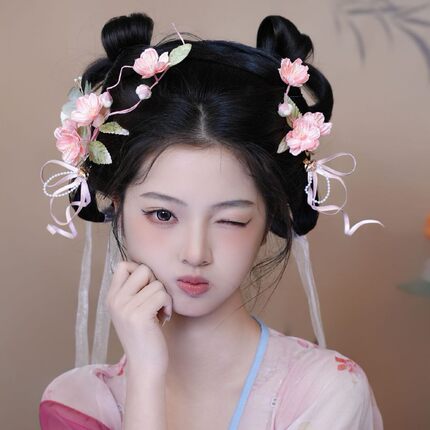 古风新款春季烫花发饰纯手工娟纱发夹景区妆造馆造型配饰汉服头饰