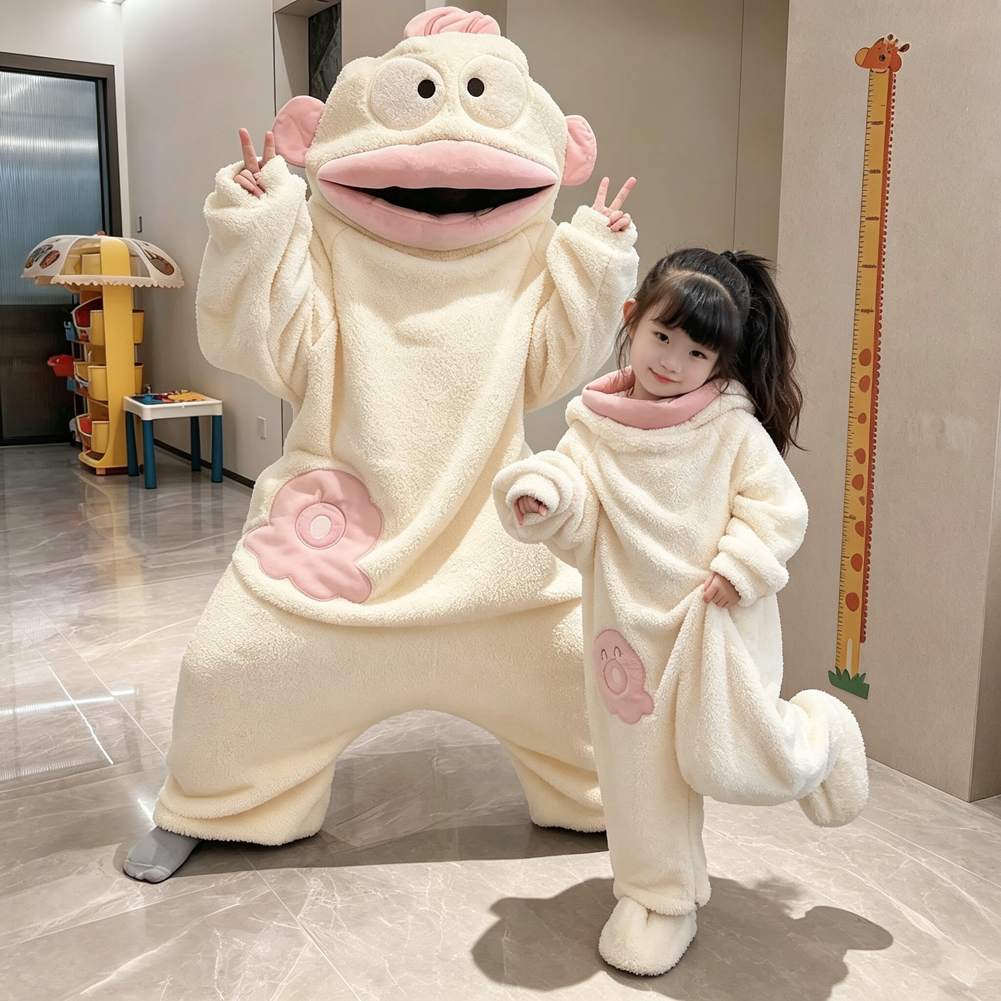 超萌儿童连体睡衣秋冬加厚珊瑚绒男可爱女童小女孩丑鱼睡袍家居服