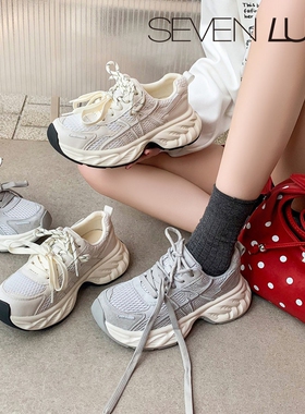 SEVEN LUNA~国内正品2026春季厚底老爹鞋轻便舒适休闲鞋女SLAM559