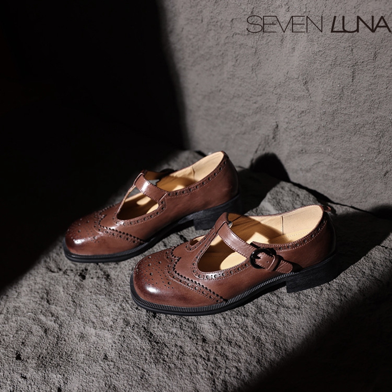 SEVENLUNA2025春款布洛克德比鞋