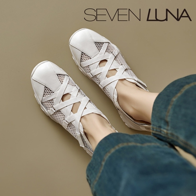 SEVEN LUNA~国内正品2026夏季镂空透气舒适软底休闲凉鞋女SLYH687