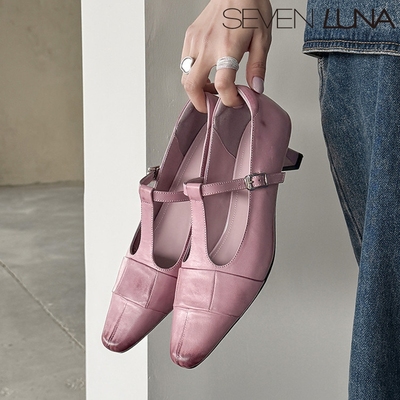 SEVEN LUNA国内正品~2026春季法式T带玛丽珍鞋中跟单鞋女SLFD122