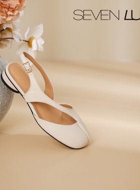 SEVEN LUNA~国内正品2026春夏法式分趾鞋平底包头凉鞋女SLZR661