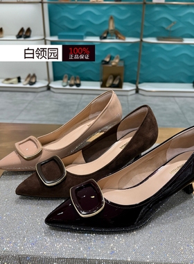 LE SAUNDA莱尔斯丹专柜正品2025秋季气质通勤中跟单鞋女6T52303