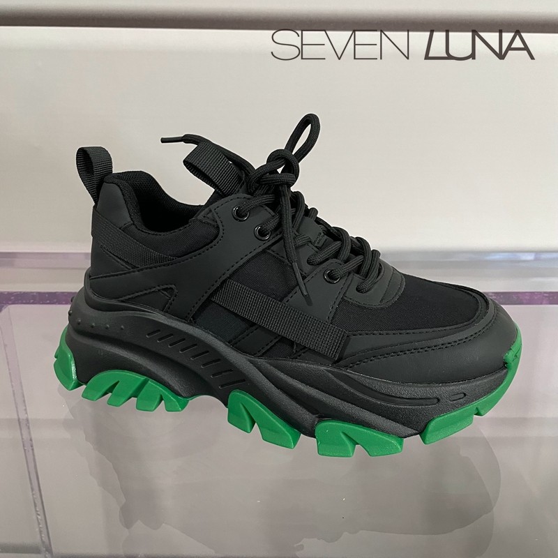 seven luna国内正品代购22秋冬时尚拼色厚底老爹鞋休闲女鞋slm219