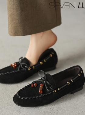 SEVEN LUNA国内正品~2026春季复古老钱风乐福鞋舒适单鞋女SLWC450