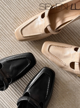 SEVEN LUNA国内正品~2026春季复古山茶花玛丽珍鞋单鞋女SLWC756