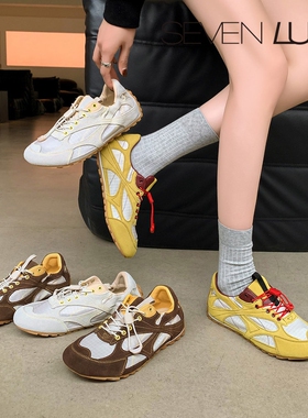 SEVEN LUNA~国内正品2026春复古拼色德训鞋阿甘鞋休闲鞋女SLAM561