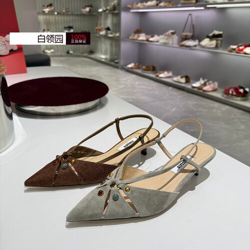 Staccato思加图~专柜正品2026春优雅法式包头细跟后空凉鞋女EJC11