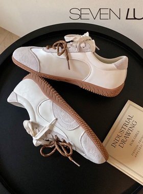 SEVEN LUNA~国内正品2026春复古德训鞋阿甘鞋平底休闲鞋女SLAM555