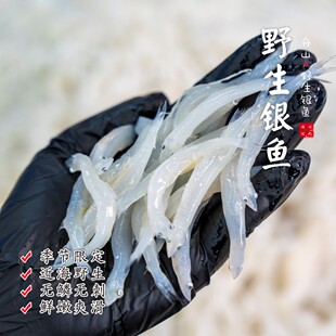 【闹妈海鲜】[ 鲜冻]银鱼大号/中号 蒸蛋需备净重300g/盒