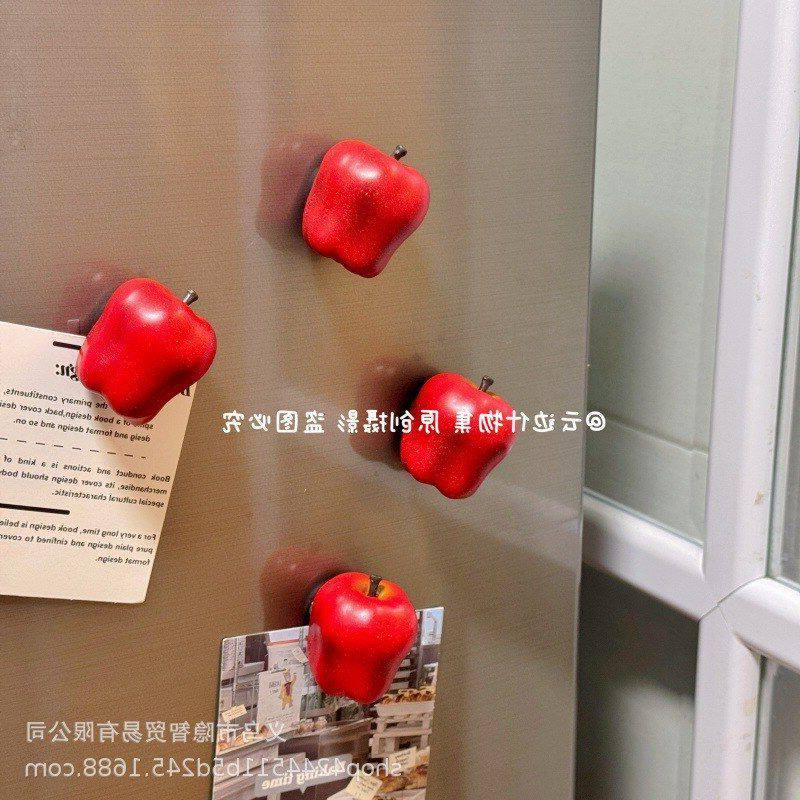 仿真平安果磁吸冰箱贴白雪公主的红苹果新年树脂洞洞板装饰留言贴
