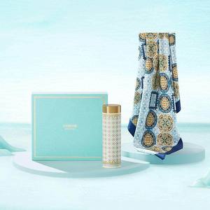 精瓷制造万事利蚕丝丝巾+不锈钢陶瓷内胆高颜值真空保温杯礼品杯