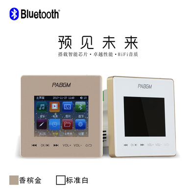 无线蓝牙 彩色3寸显示屏 数字音乐功放机 背景音乐控制器86主机