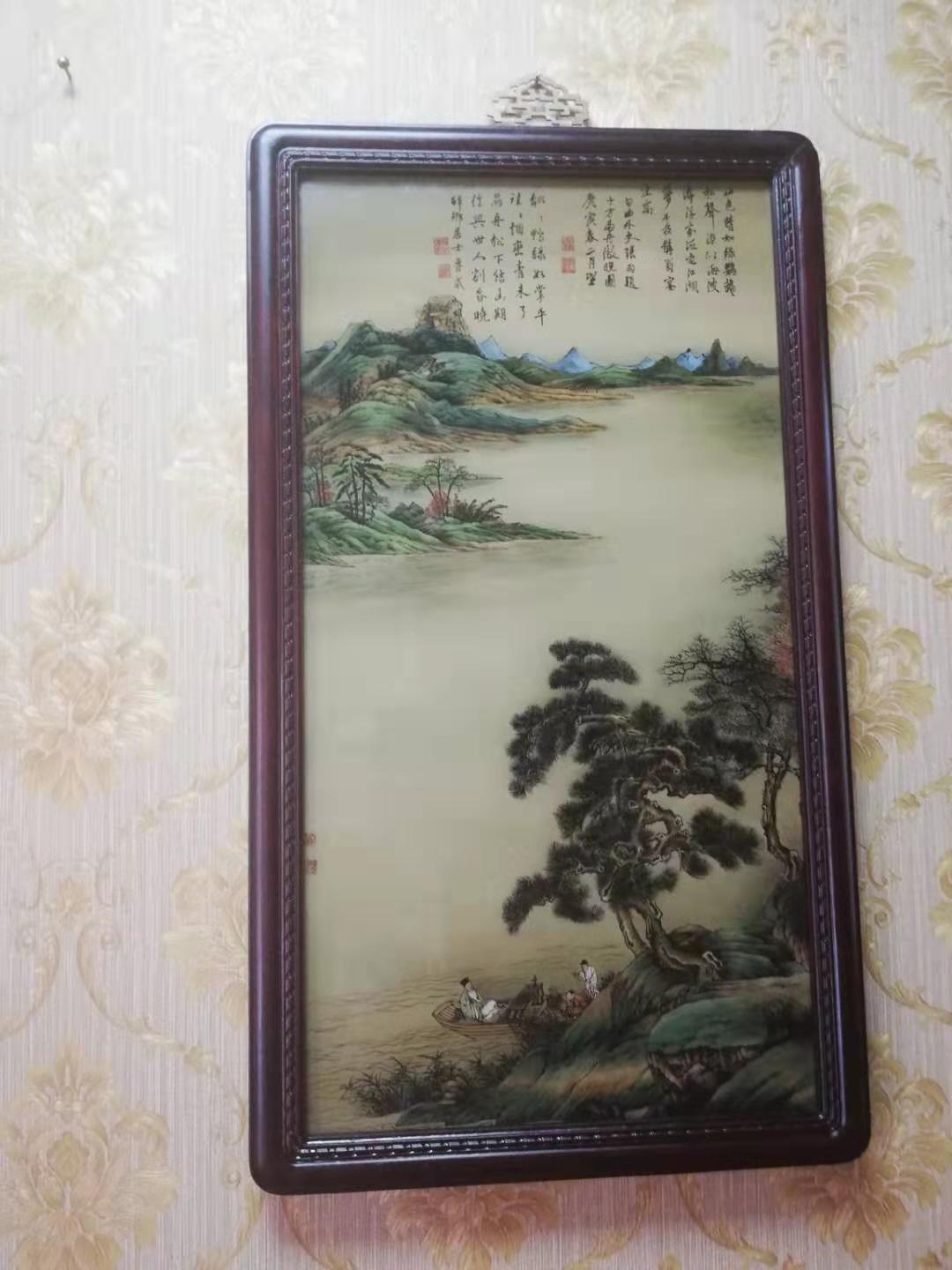 手绘玻璃画-可装饰-收藏的客厅装饰画/宁波市非遗玻璃画图片