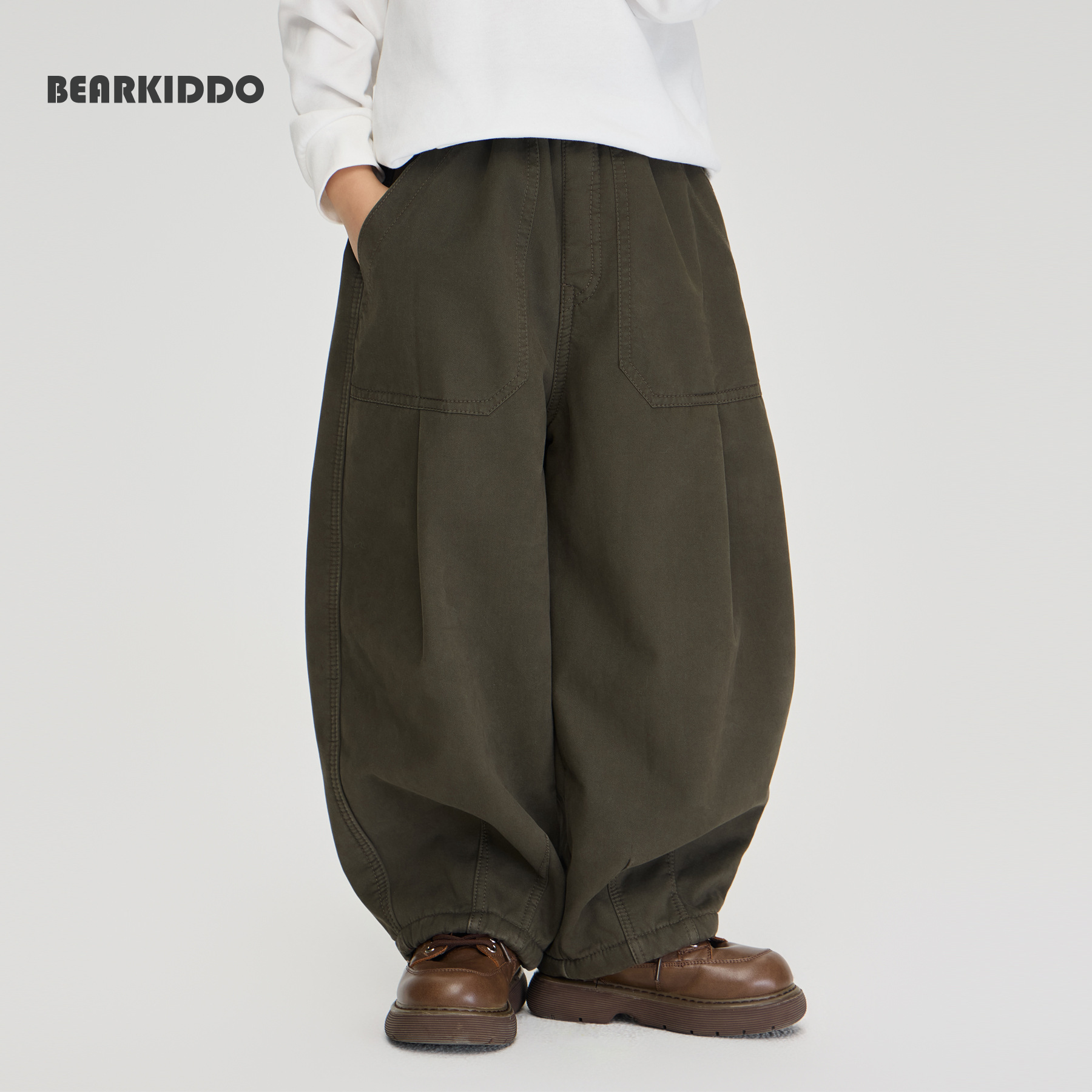 秋冬加绒垮裤宽松萝卜裤工装裤