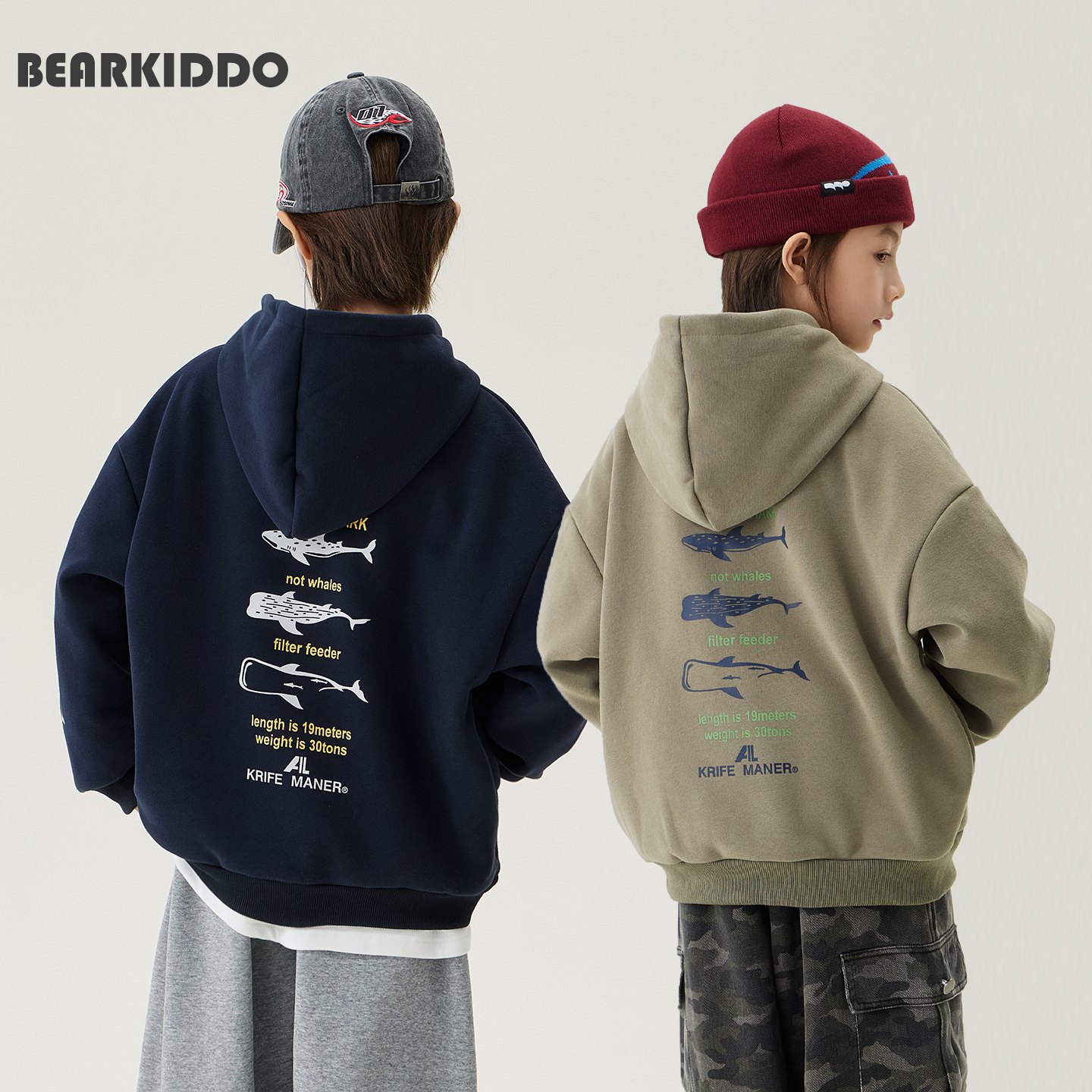 男童加绒连帽卫衣儿童加厚保暖