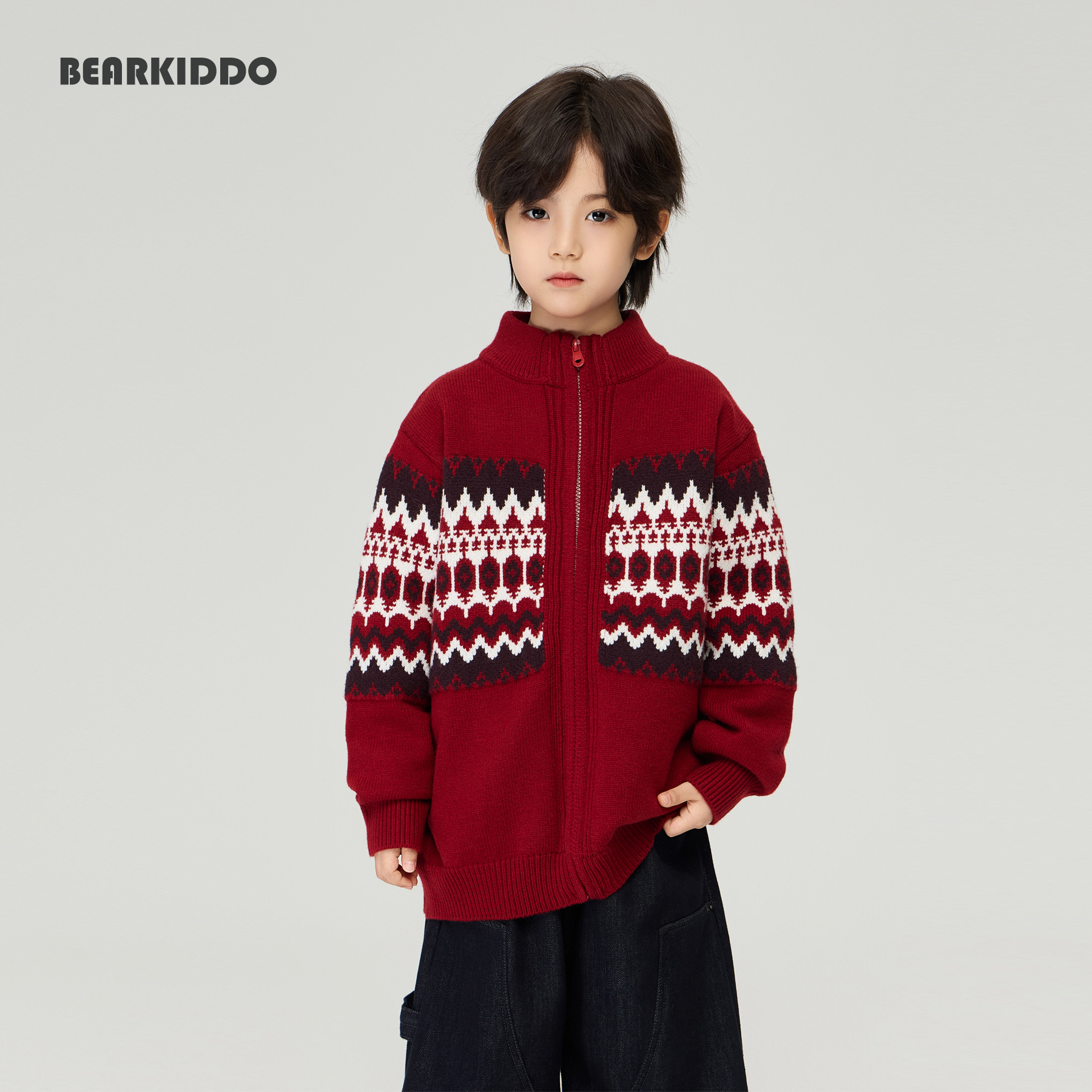 2025冬款儿童喜庆新年红针织衫男童费尔岛提花加厚毛衣保暖年服潮,童装/婴儿装/亲子装,普通外套,淘宝优惠券,粉丝福利购,淘宝优惠卷