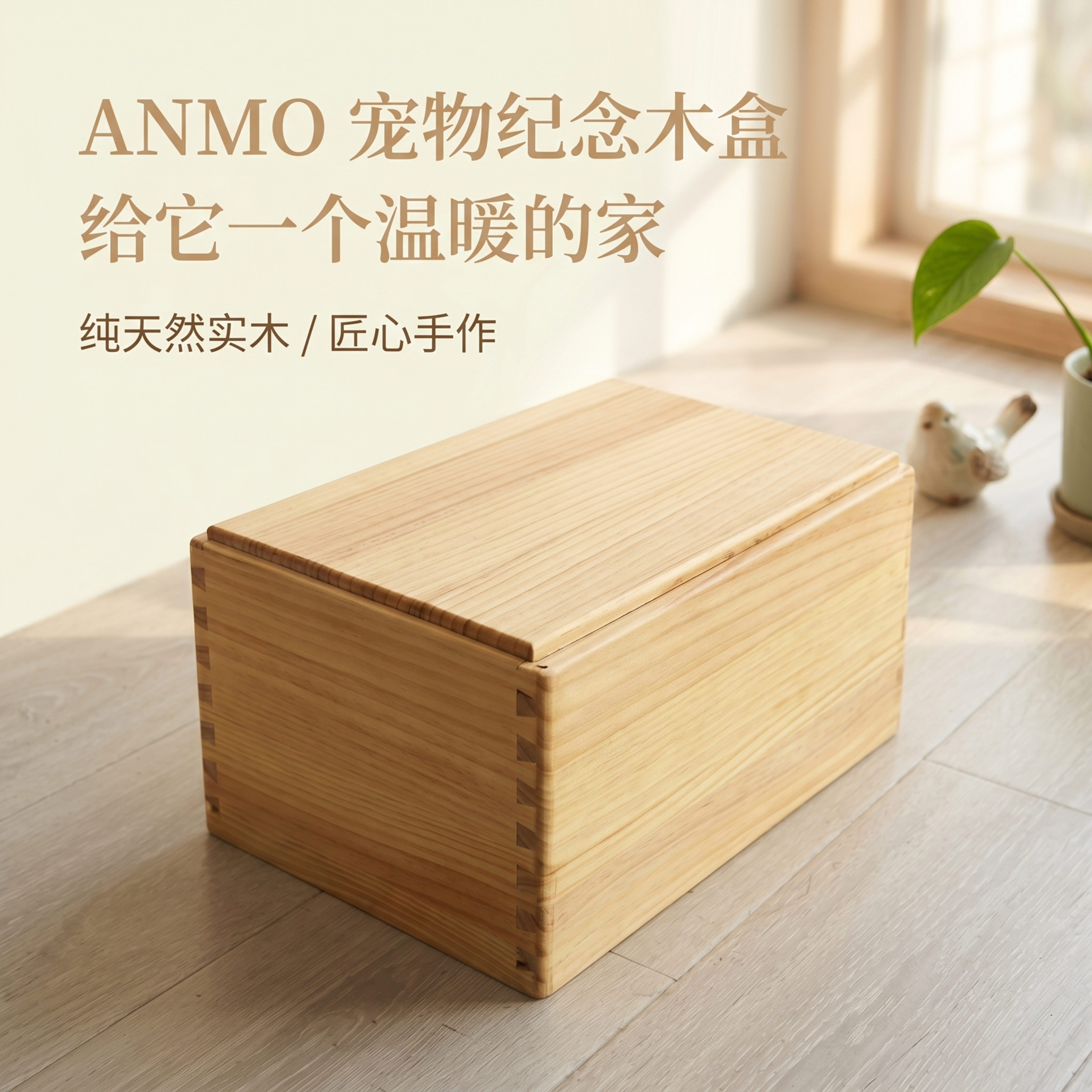 宠物纪念盒天然松木高质量猫咪狗狗宠物木盒匠心手作小动物安乐窝