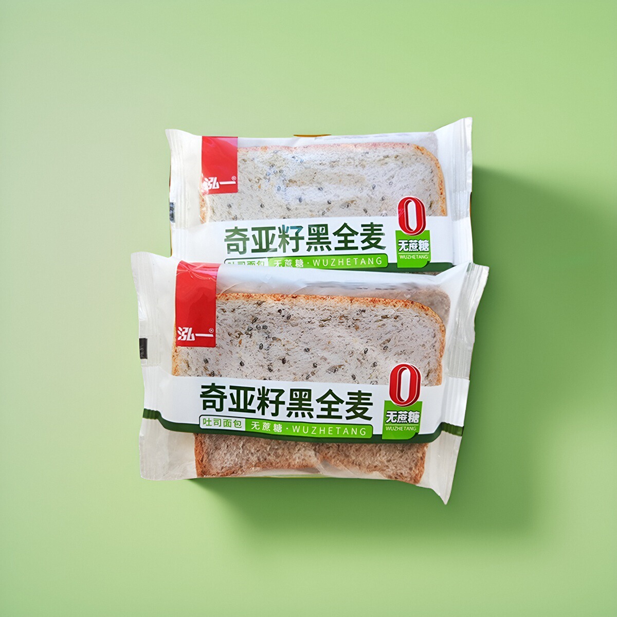 奇亚籽黑全麦无蔗糖吐司泓一零食