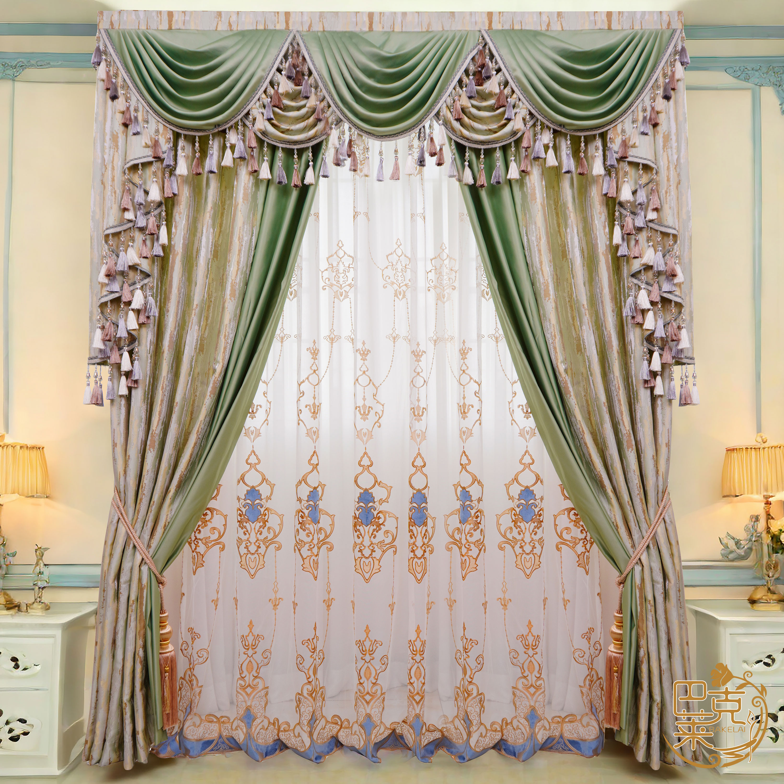 欧式窗帘客厅卧室遮光布料成品高档大气奢华别墅落地窗高端定制