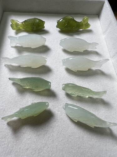 岫玉锦鲤吊坠孔配件天然玉石多样性随机一个