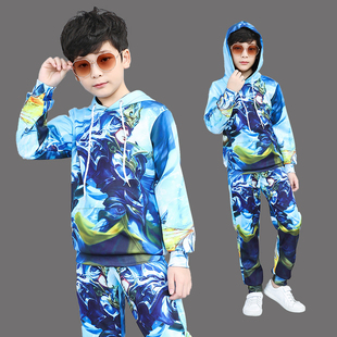 春秋季王者荣耀衣服男童韩信李白地狱火卫衣一套套装上衣裤子儿童