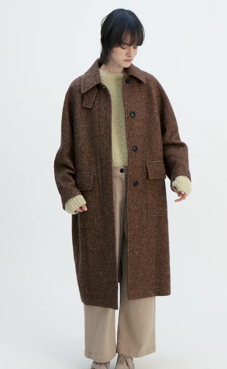 【VOVOSHOP】韩国代购BEAKER23秋冬 意大利羊毛巴尔马汗大衣