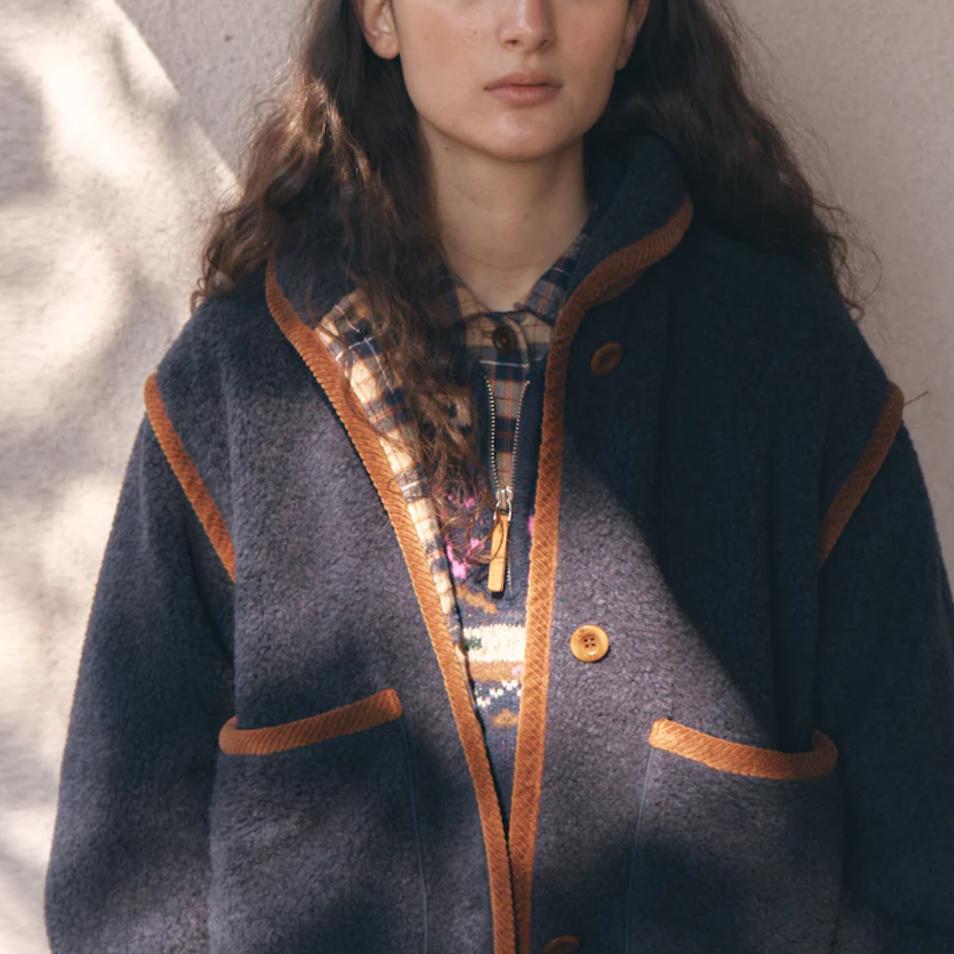 【VOVOSHOP】BEAKER ORIGINAL 24SS 羊糕毛拼接保暖短外套