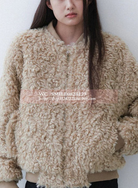 【BEAKER】2025秋冬 韩国代购 VOVOSHOP 羊毛卷拉链外套