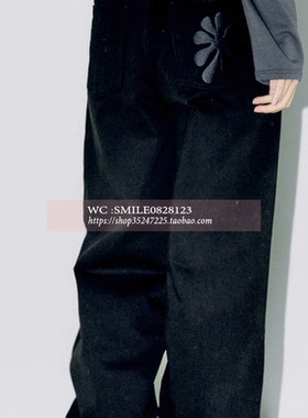 【OAFISH】2025秋冬 韩国代购 VOVOSHOP黑色翻卷棉质长裤