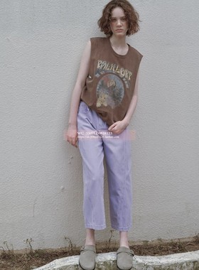 【VOVOSHOP】韩国代购 BEAKER 24SS 魅力紫色水洗牛仔裤 绝美