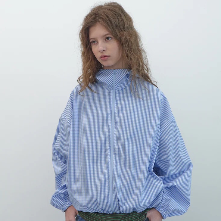 【VOVOSHOP】韩国代购  ENZOBLUES 25SS 格子连帽休闲上衣