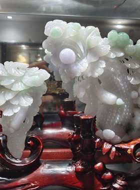 缅甸天然a货春彩翡翠材料 多子多福 家居调理设计摆件   好孕