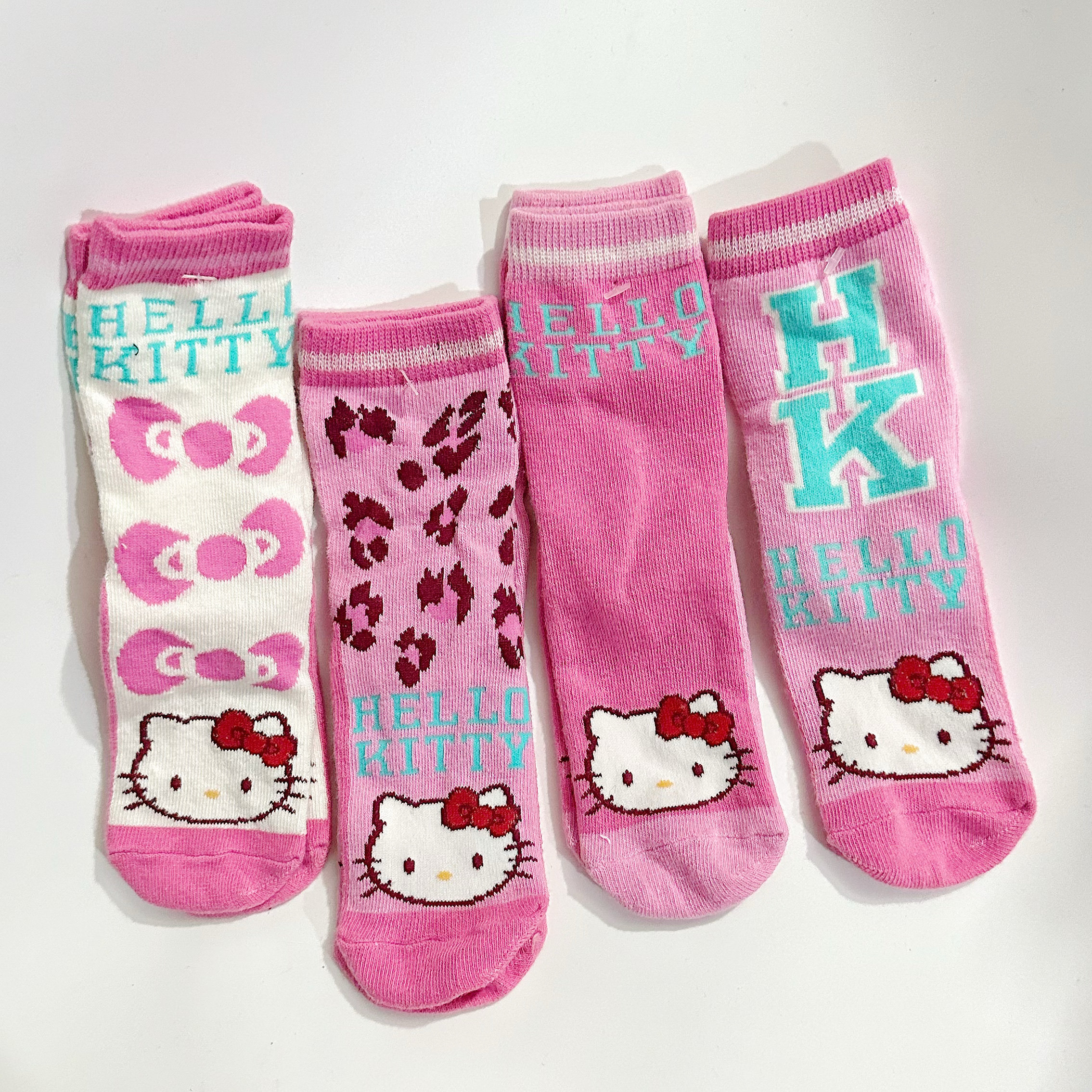 4-6岁清仓粉色好看儿童袜子女童hellokitty图案中筒袜女孩棉袜