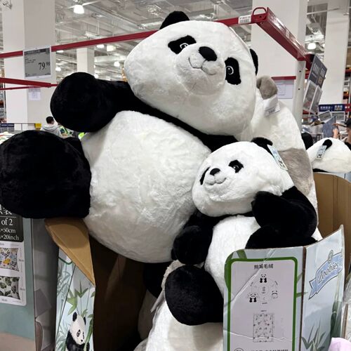 山姆新品同大熊猫毛绒玩具抱枕毯子二合一靠枕超萌仿真熊猫玩偶